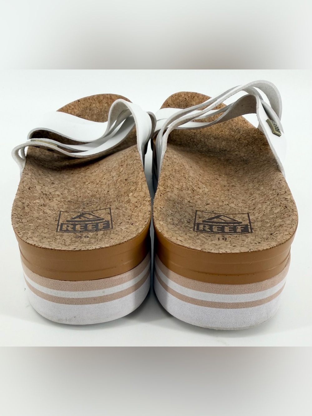 REEF White Cushion Bloom Hi Platform Slide Women’s Sandals Size 10 Beach Comfy - Picture 11 of 14